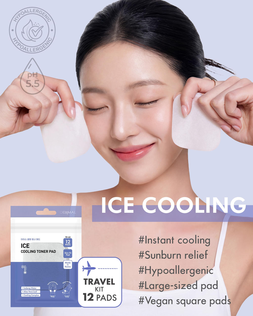 DERMAL Ice Cooling Toner Pad close-up showing the jelly pad texture.
