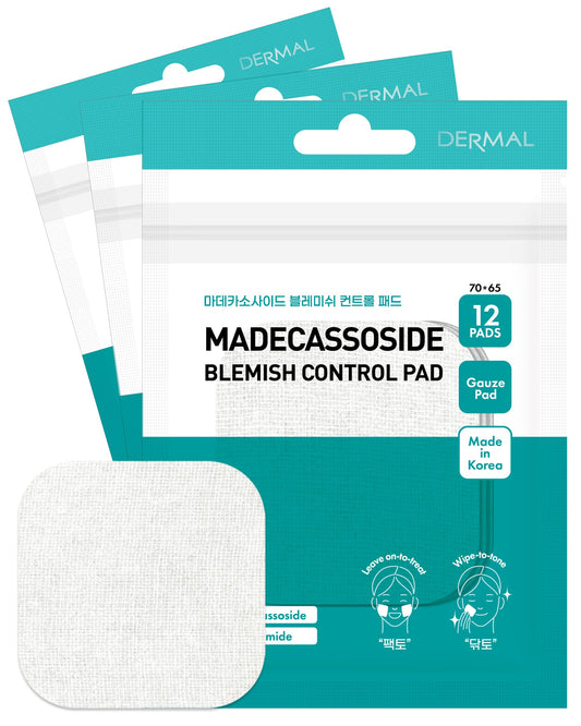 DERMAL Madecassoside Blemish Control Pad box and travel kit for on-the-go skincare.