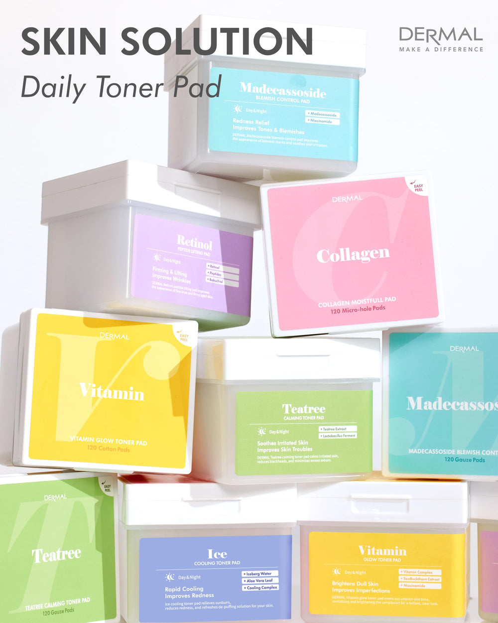 DERMAL Madecassoside Blemish Control Pad vegan gauze Tencel material.