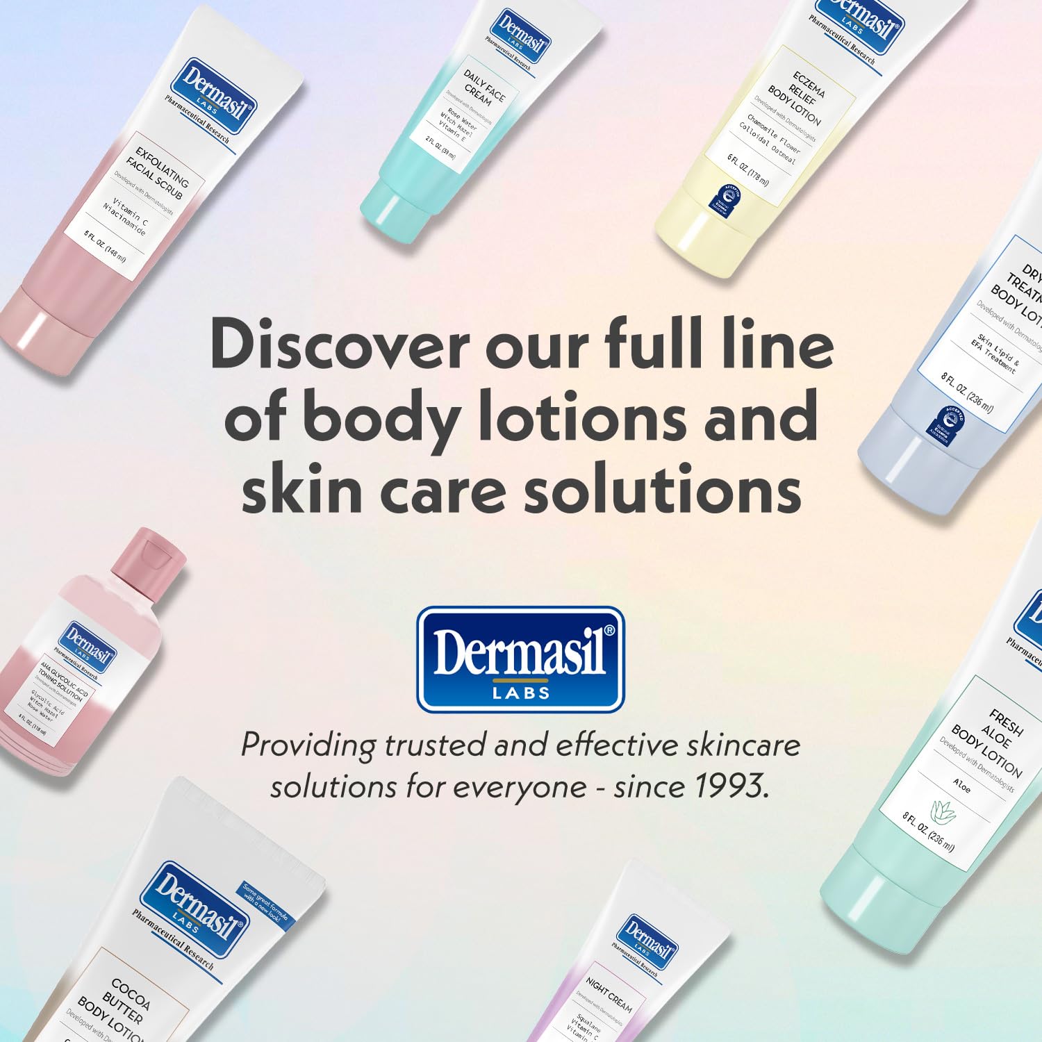 Dermasil lotion on arm demonstrates smooth, lasting moisturization