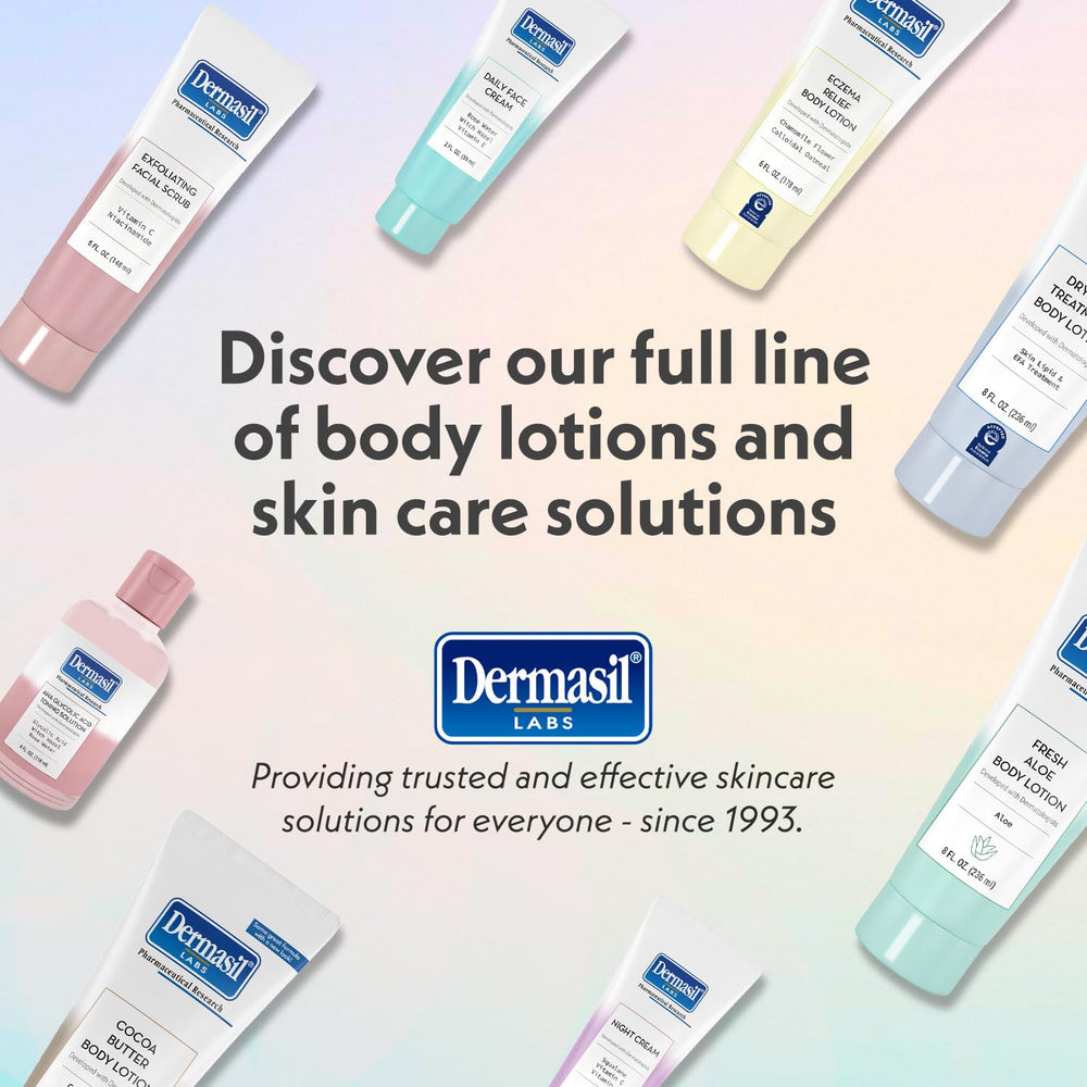 Dermasil lotion on arm demonstrates smooth, lasting moisturization