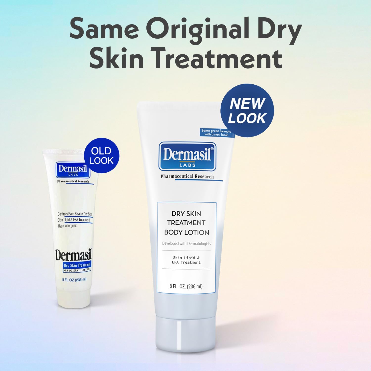 Applying Dermasil body lotion on skin for deep, quick hydration