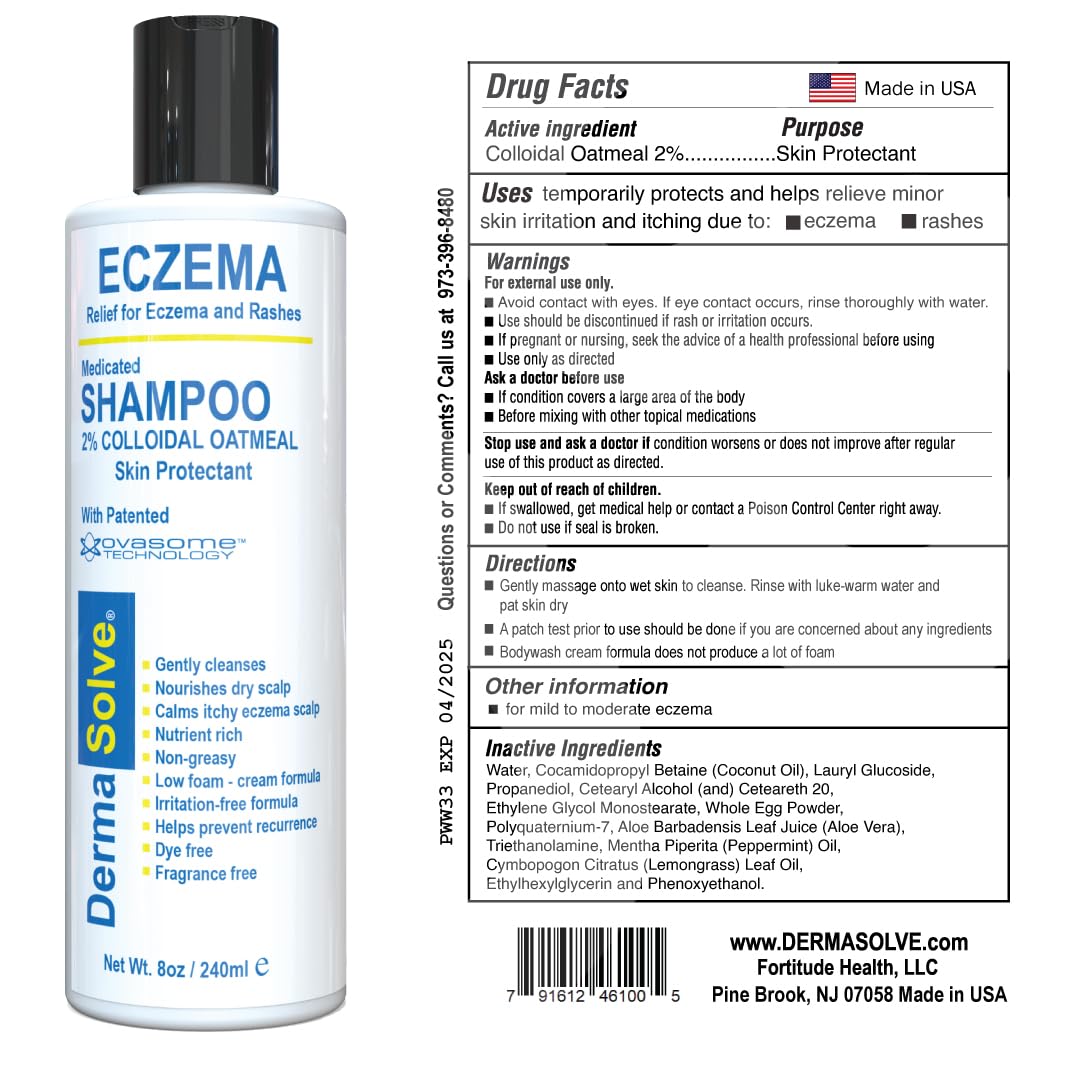 Dermasolve Eczema Relief Shampoo 2-pack supports regular use on itchy scalps.