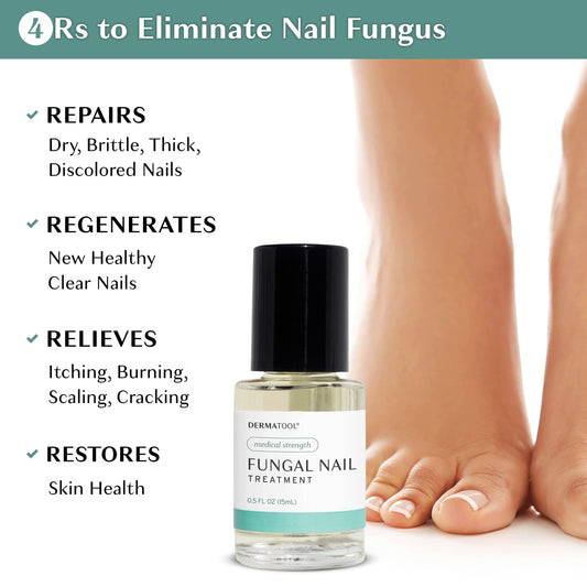 DERMATOOL extra-strength toenail fungus treatment brush enables precise, mess-free application.