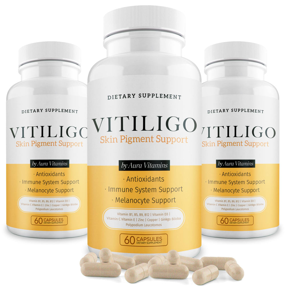 Dermawonder Vitiligo Capsules bottle - 60 count on white background