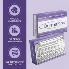 DermaZinc Therapy Soap nourishes moisture barrier with olive oil and shea butter