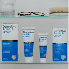 Dermeleve 2oz duo pack label front for easy refills and travel