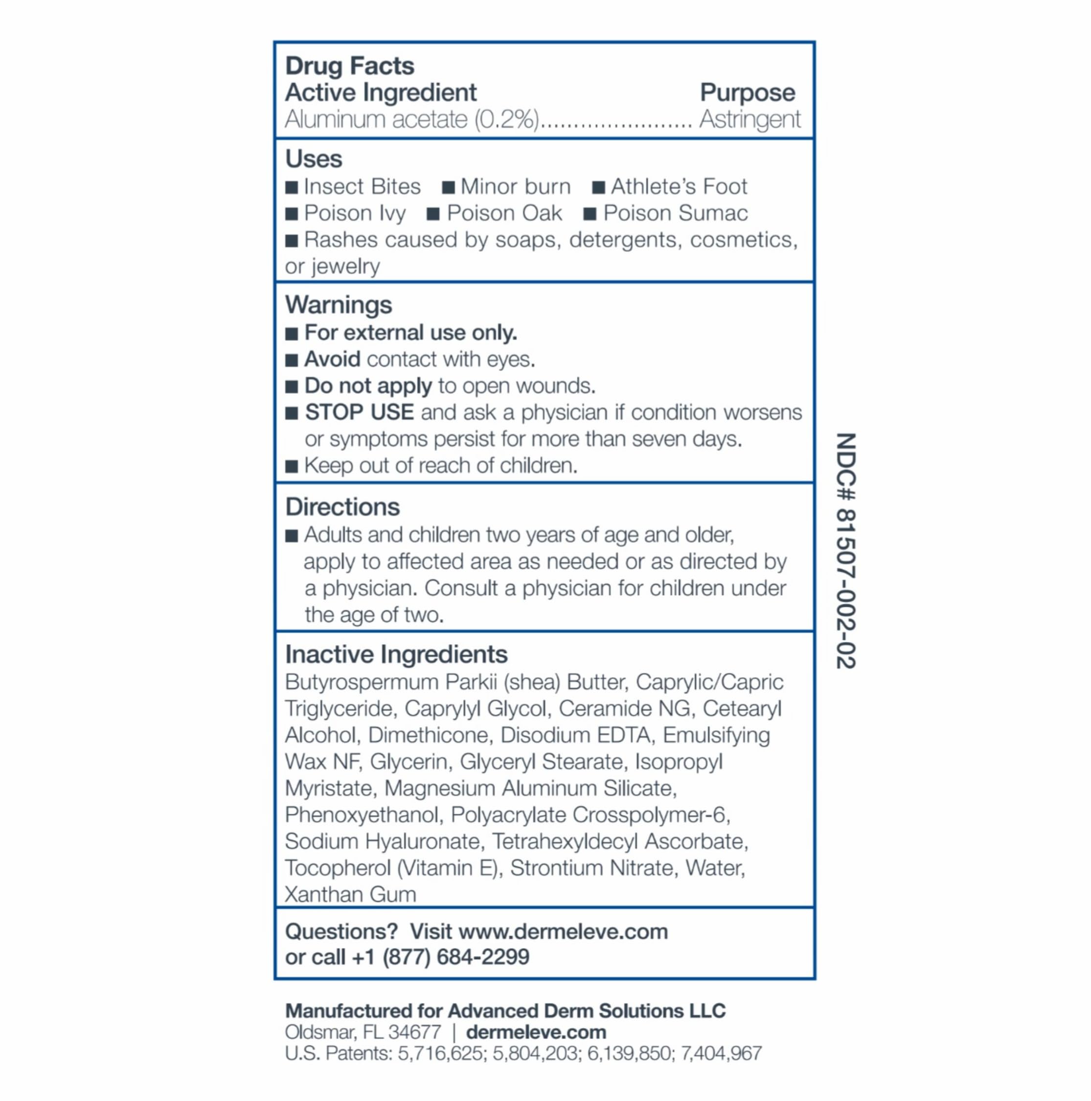 Dermeleve dermatologist-developed packaging communicates safety and trust