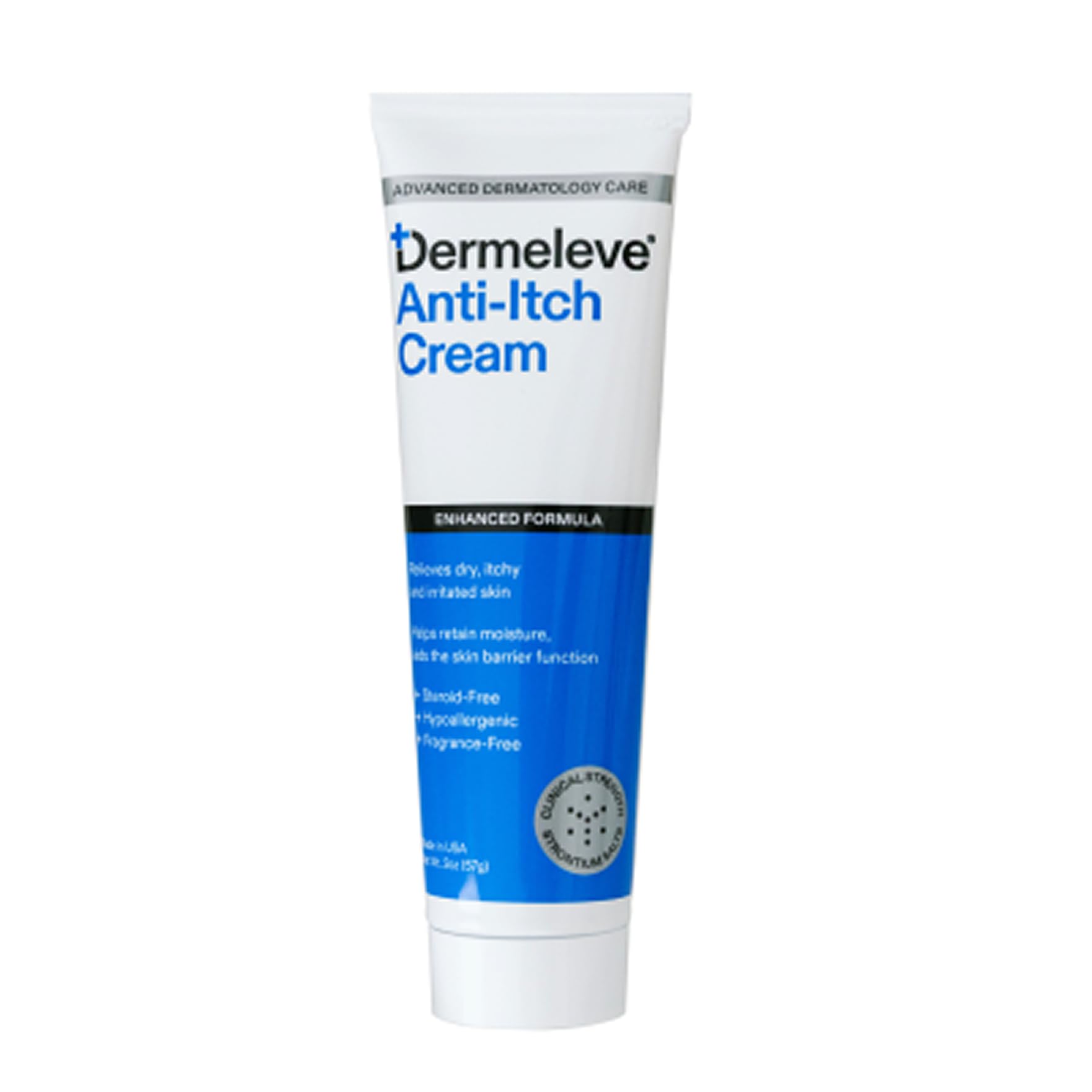 Dermeleve Steroid-Free Anti-Itch Cream tube ready for quick, non-greasy itch relief.