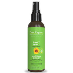 DermOrganic 8-Way Thermal Spray heat protection for color-treated hair