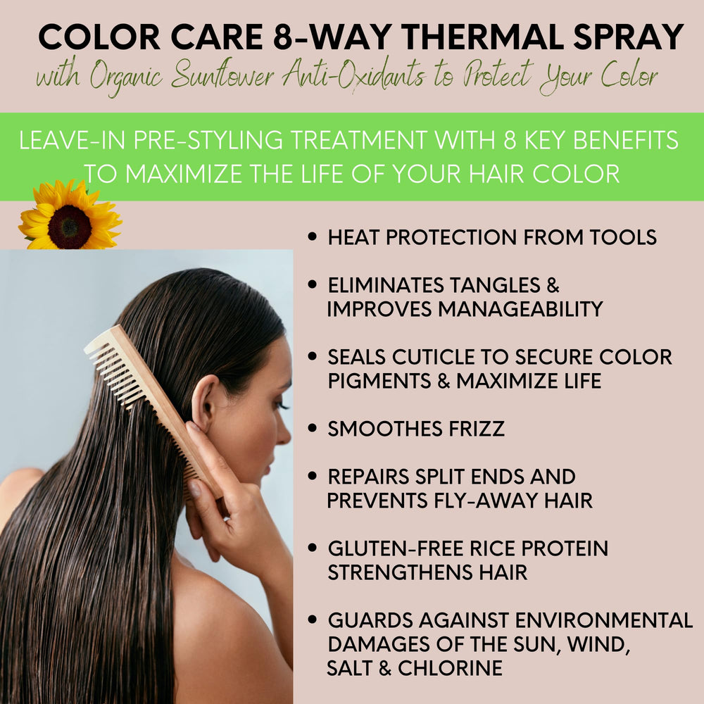 DermOrganic 8-Way Thermal Spray seals cuticle to lock in color