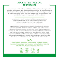 Close-up of Desert Essence toothpaste with Aloe and Tea Tree Oil