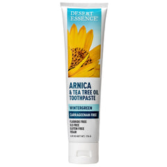 Toothpaste tube with Wintergreen Mint flavor information