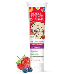 Desert Essence Fluoride-Free Toothpaste Gel for Kids Tutti Frutti 4.7oz packaging
