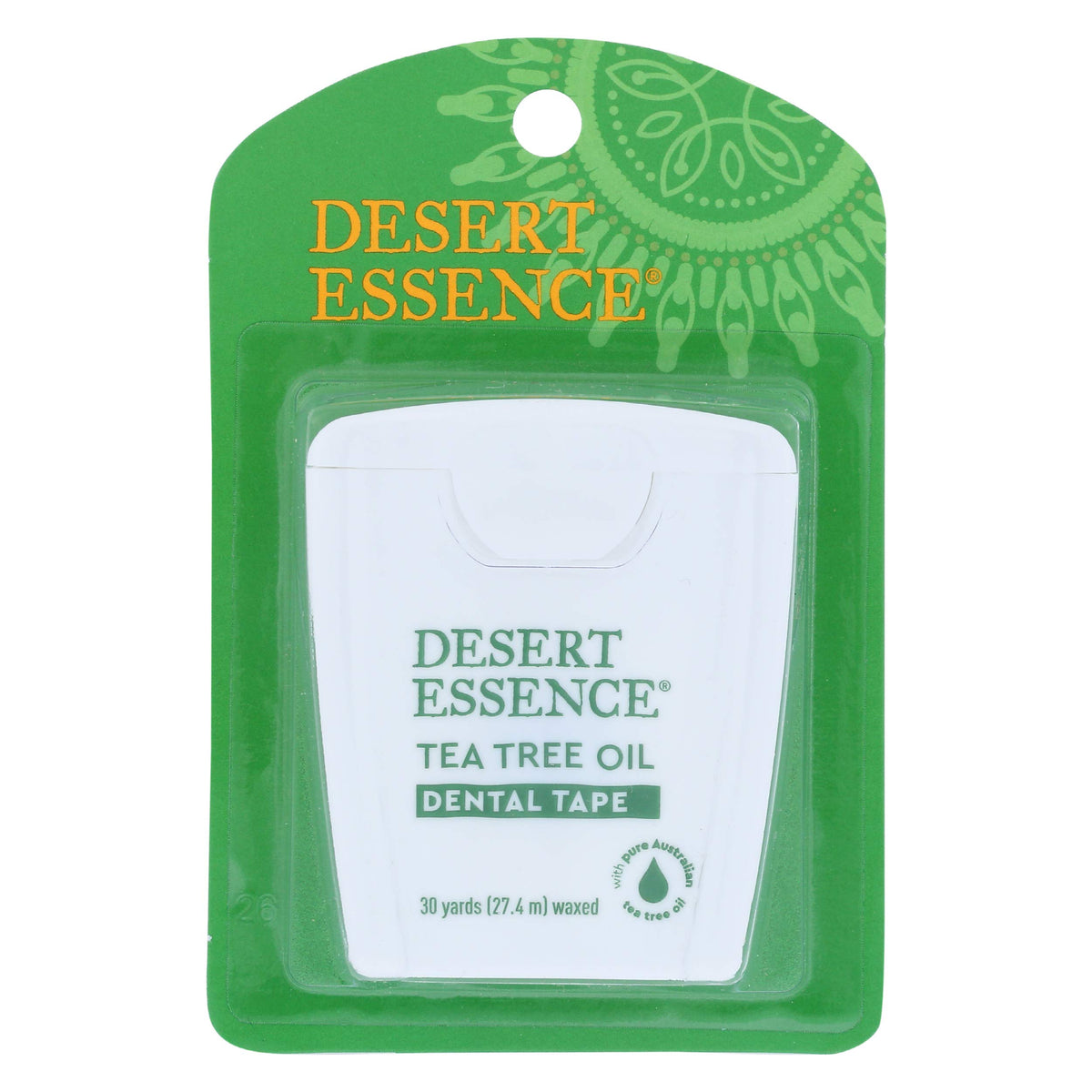 Front view of Desert Essence Tea Tree Dental Tape 30 yards