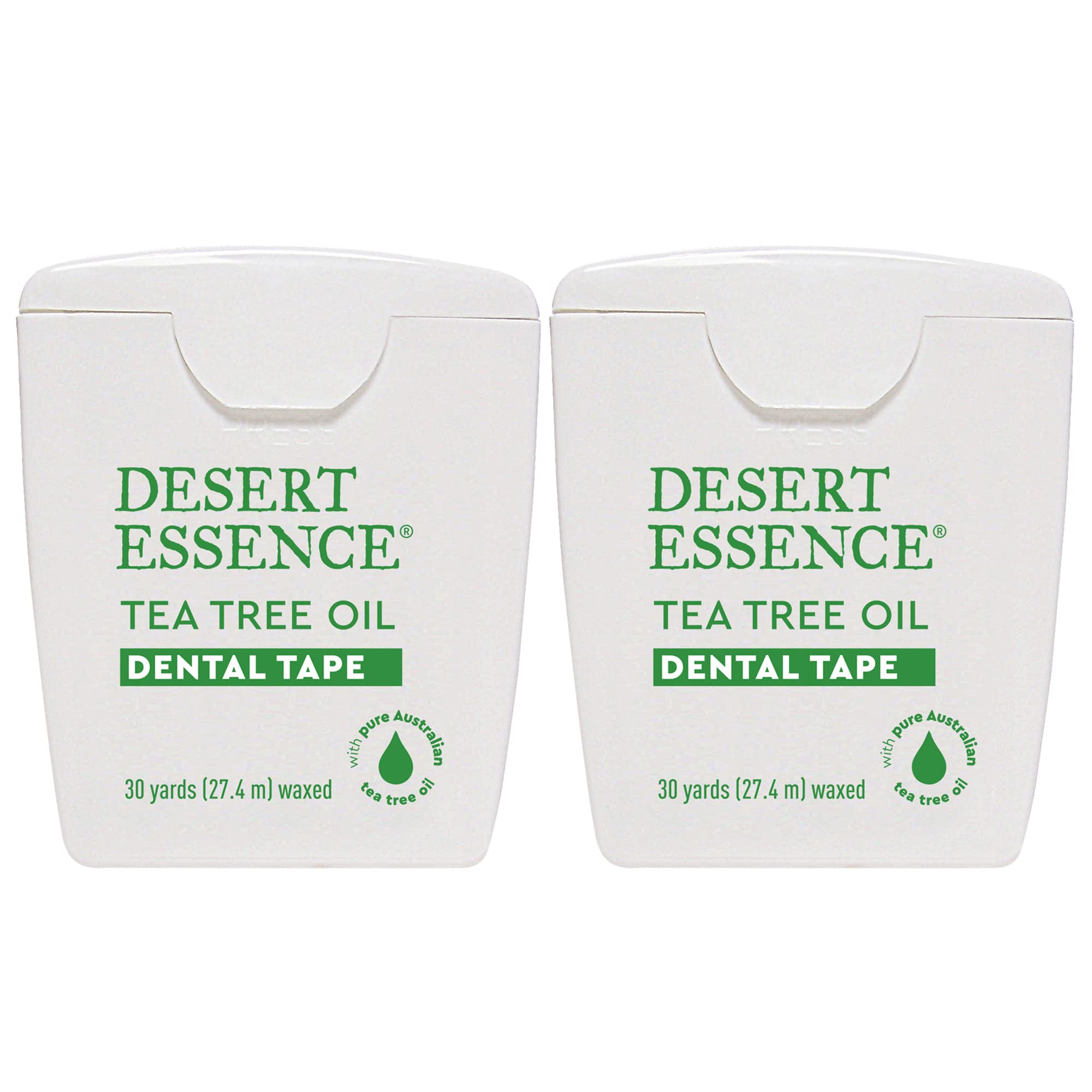 Hero image showing Desert Essence Tea Tree Oil Dental Floss Tape in a two-pack