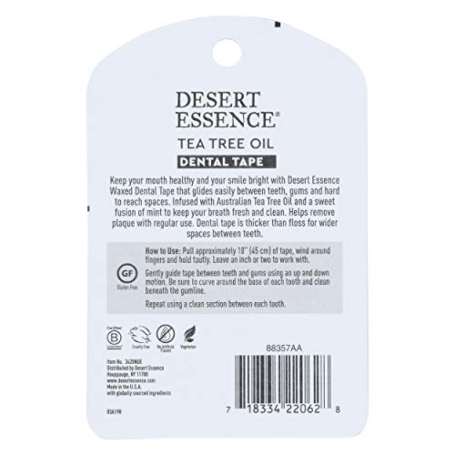 Using Desert Essence Tea Tree Dental Tape for teeth cleaning
