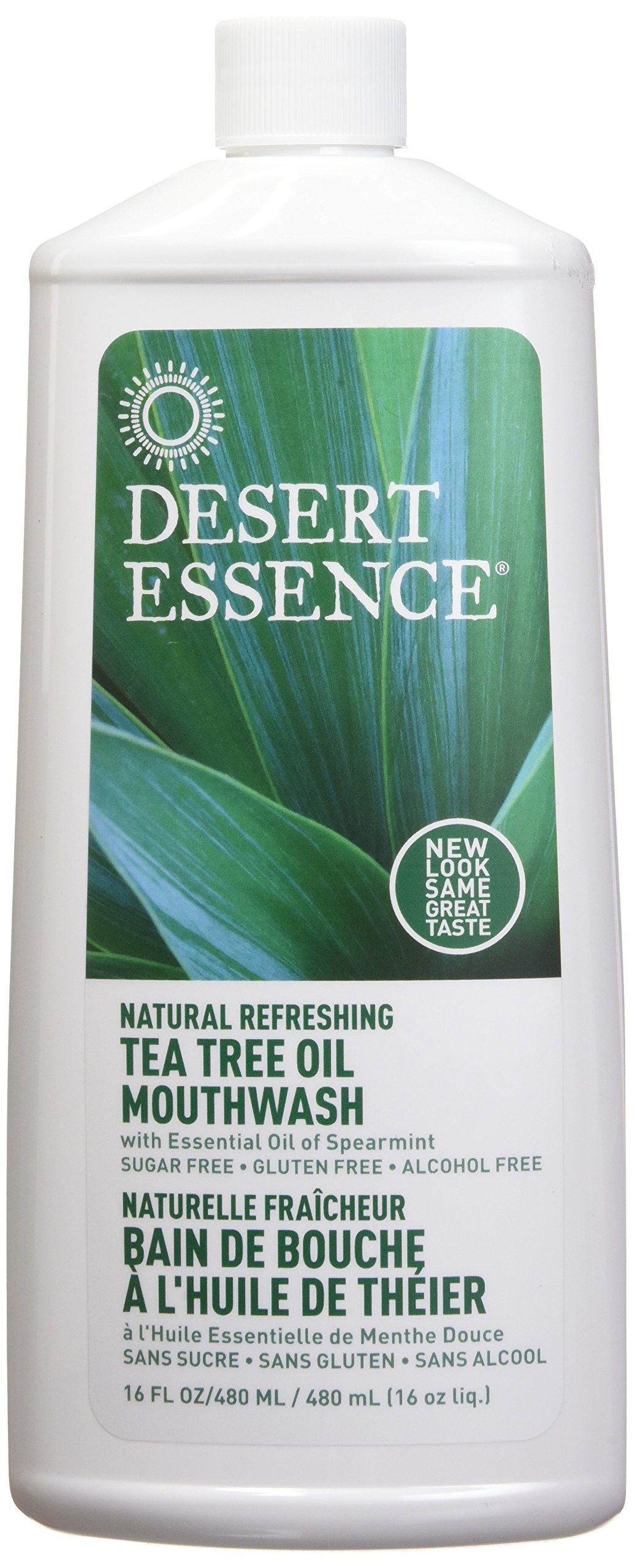 Desert Essence Tea Tree Oil Mouthwash 16 oz bottle in 2-pack