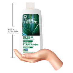 Back view of Desert Essence Tea Tree Mouthwash bottle