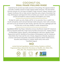 Tea tree oil bottle included in the Desert Essence Pulling Rinse formula.