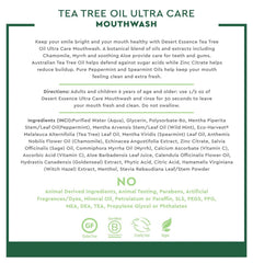 Splash of Desert Essence Tea Tree Oil Mouthwash Mega Mint