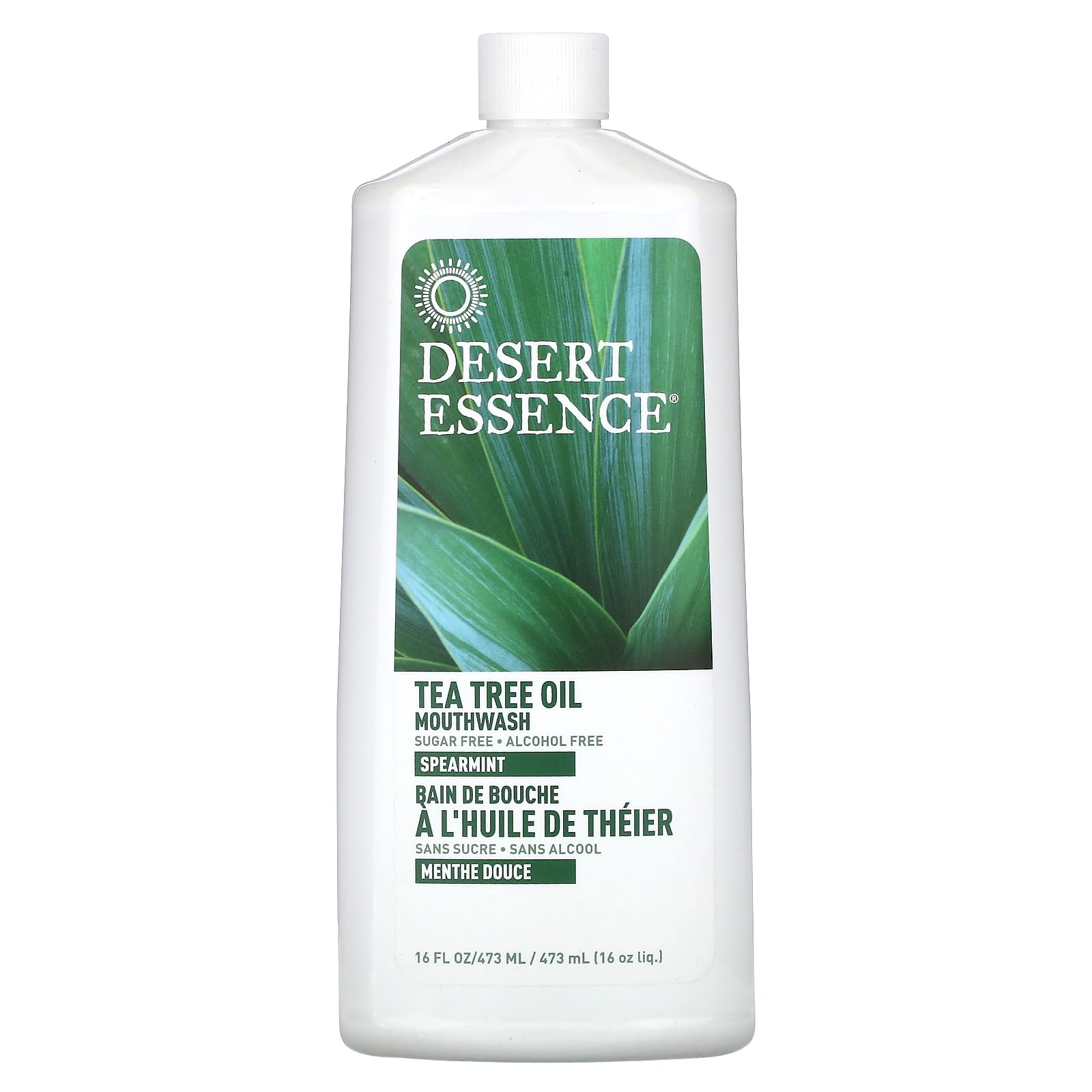 Desert Essence Tea Tree Oil Mouthwash Spearmint 16 oz bottle