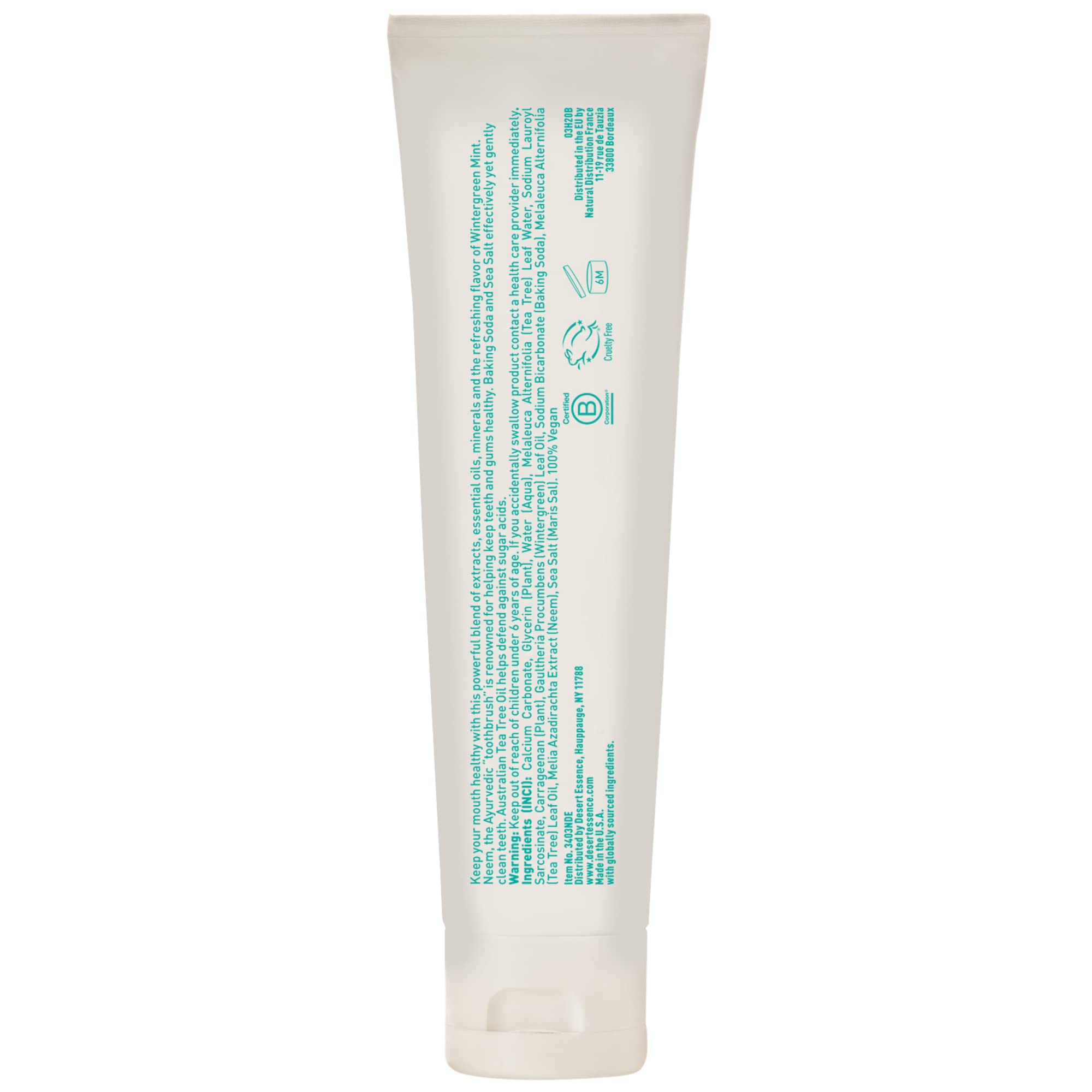 Pack of six Desert Essence toothpaste tubes