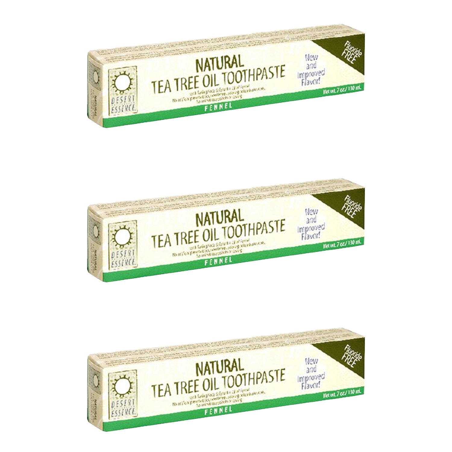 Desert Essence Tea Tree Oil Toothpaste with Baking Soda and Fennel – 6.25 oz, Pack of 3