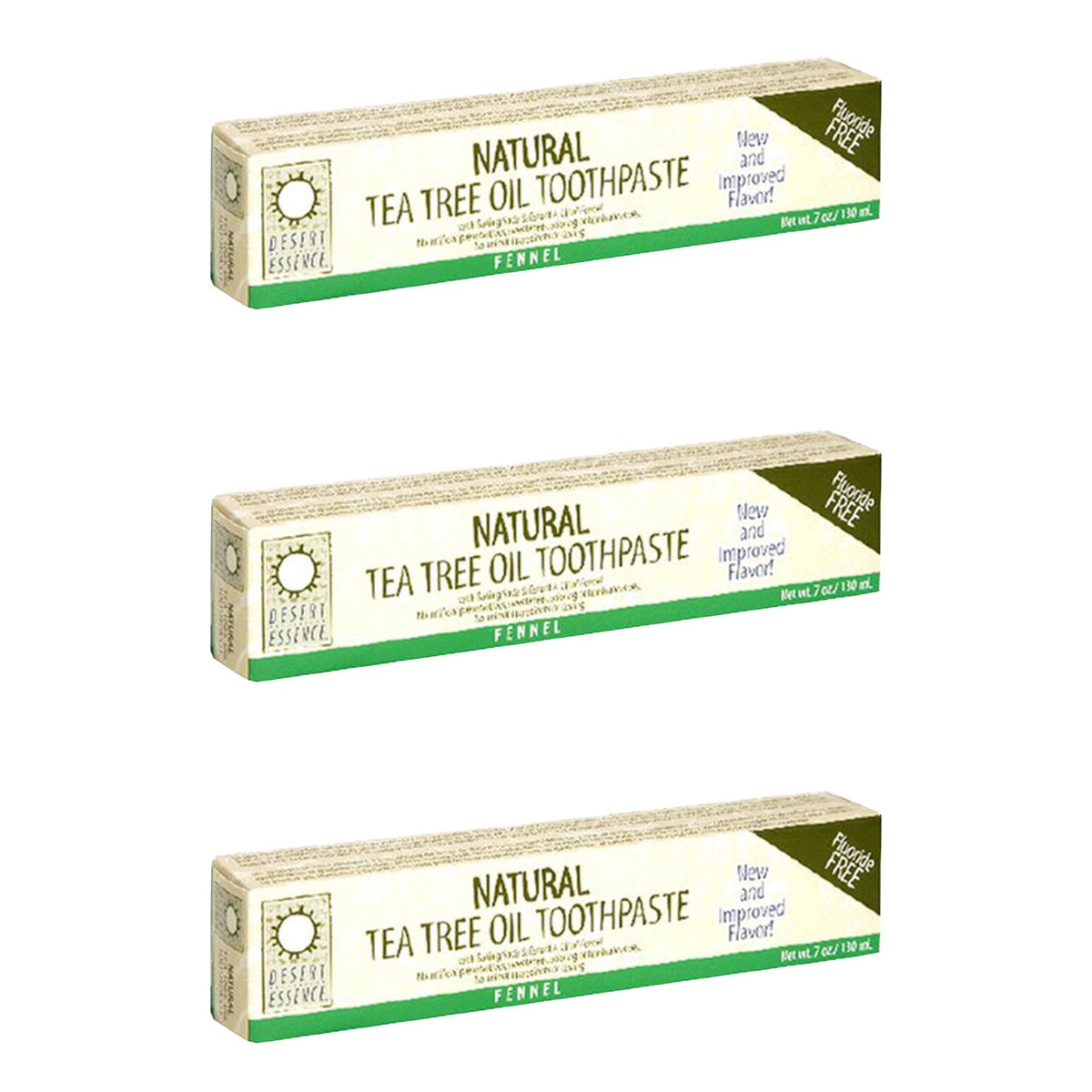 Desert Essence Tea Tree Oil Toothpaste with Baking Soda and Fennel – 6.25 oz, Pack of 3