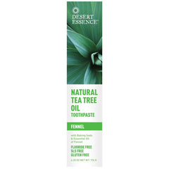 Desert Essence Tea Tree Oil Toothpaste with Fennel, 6.4 oz, Pack of 4