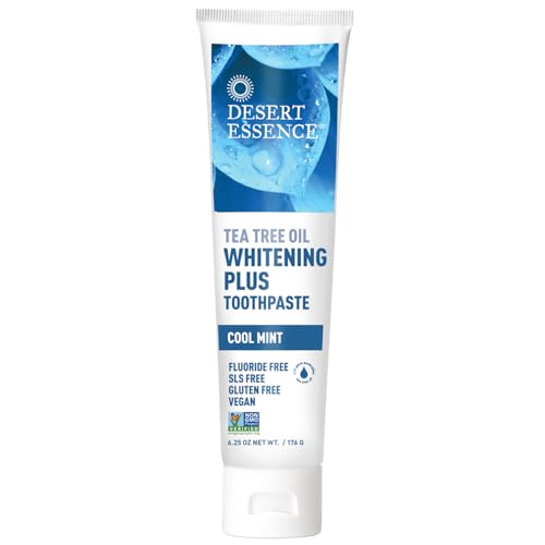 Close-up of Desert Essence toothpaste tube