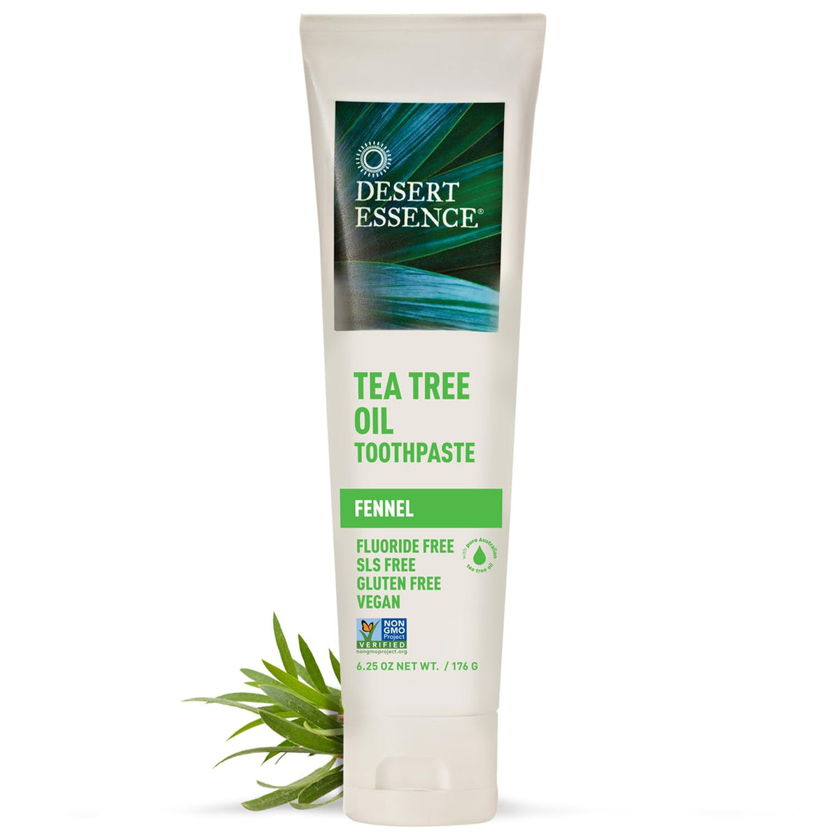 Bottle of Desert Essence Tea Tree Oil & Fennel Toothpaste, 6.25 oz