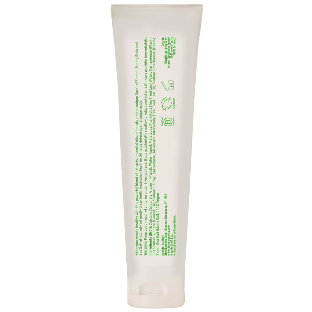 Gluten-free and vegan toothpaste packaging with 6.25 oz size