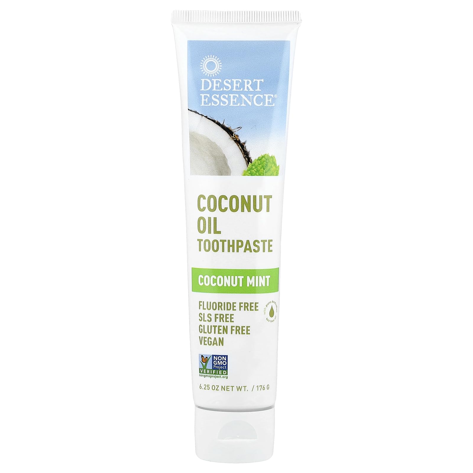 Desert Essence Tea Tree Oil Toothpaste Coconut Mint 6.25 oz tube