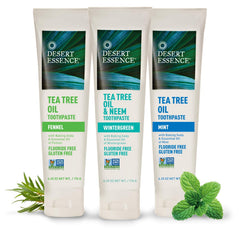 Healthy mouth care with Desert Essence Tea Tree Oil Toothpaste Mint