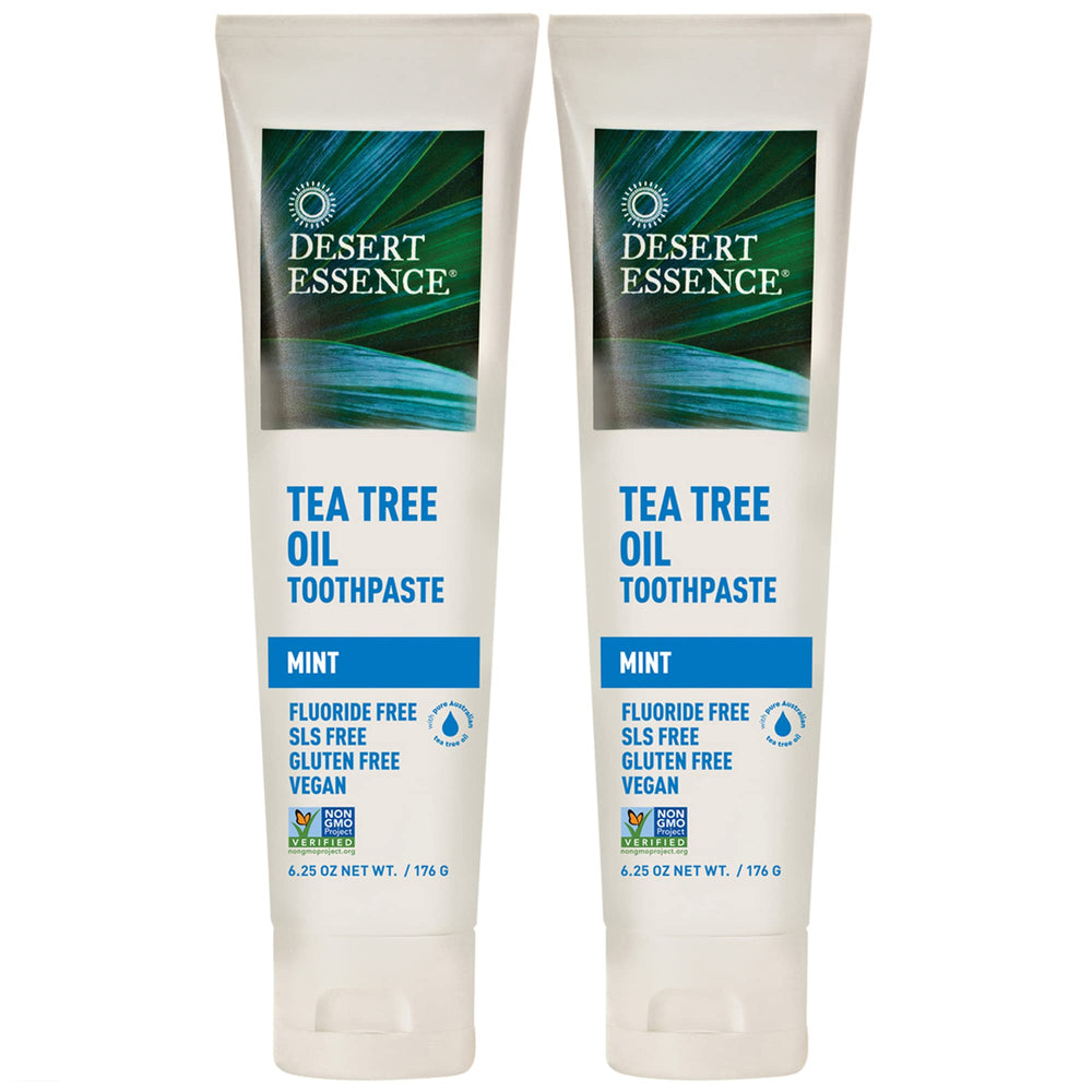 Desert Essence Tea Tree Oil Toothpaste Mint 6.25 oz Pack of 2 - hero image