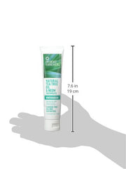 Ingredients label for Desert Essence toothpaste