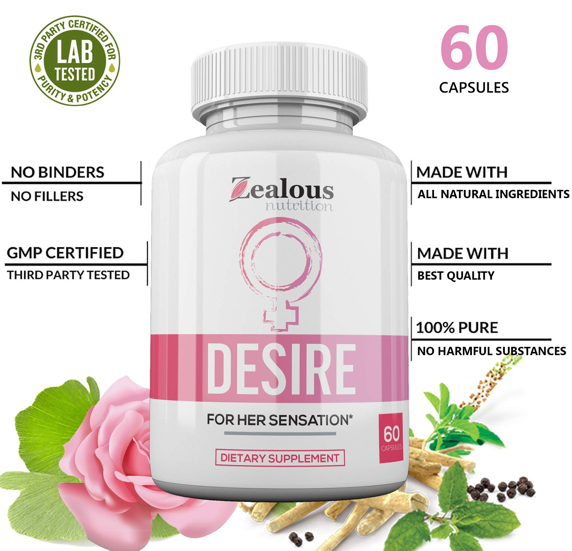 Close-up of Desire bottle cap and label