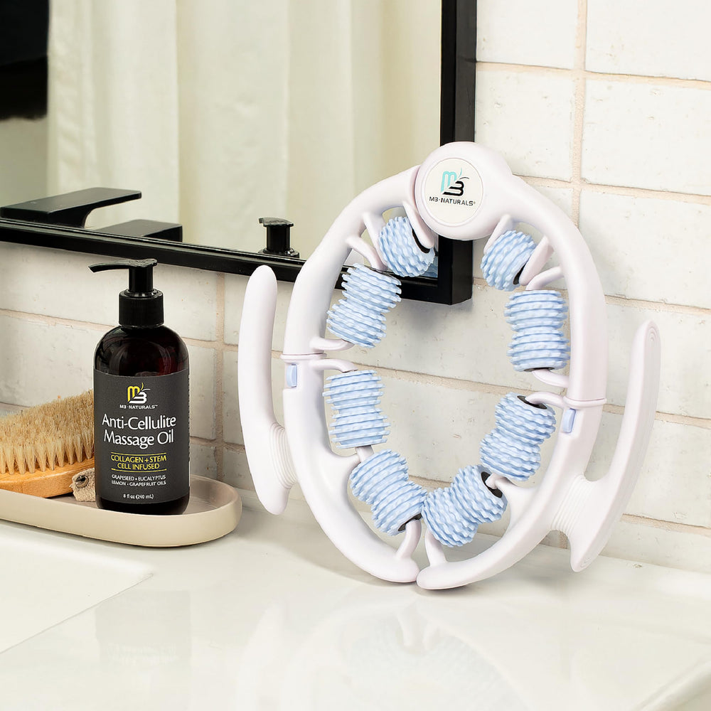 Grip-accurate handles on cellulite massager roller