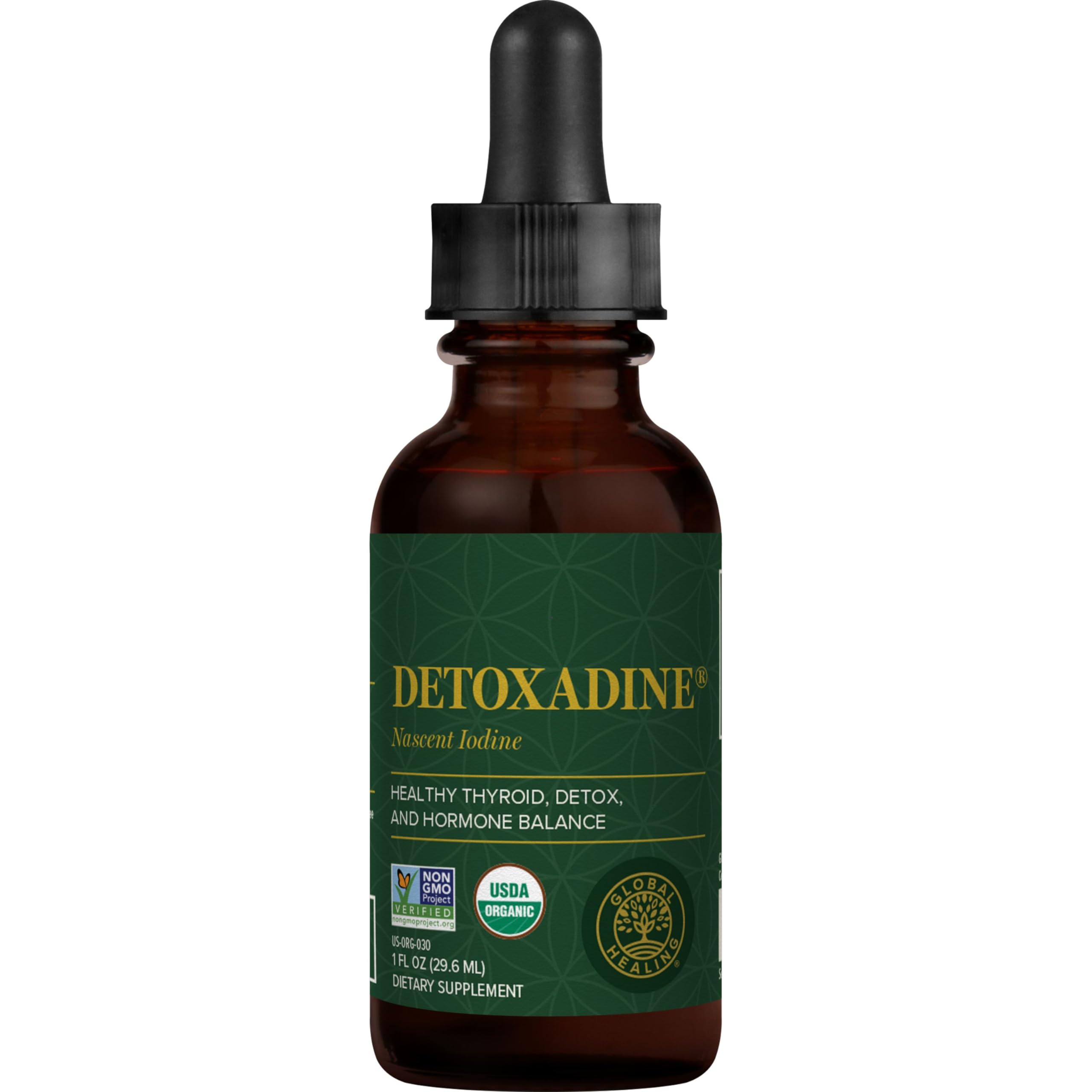 Detoxadine Organic Nascent Liquid Iodine Drops bottle label