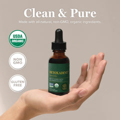 Organic vegan non-GMO iodine tincture bottle