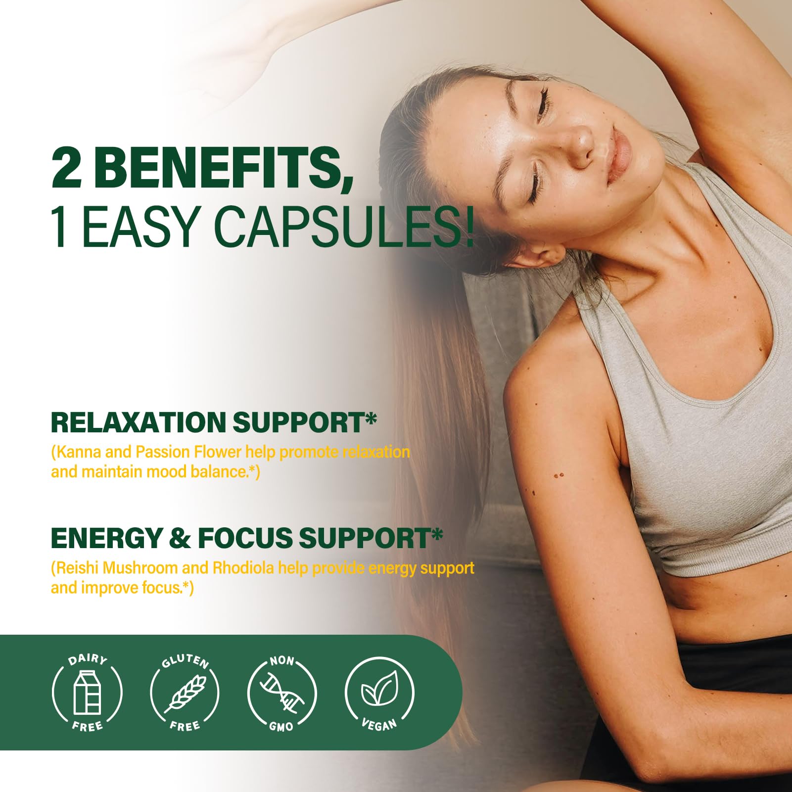 Relaxation support with Kanna, Passion Flower and Lemon Balm