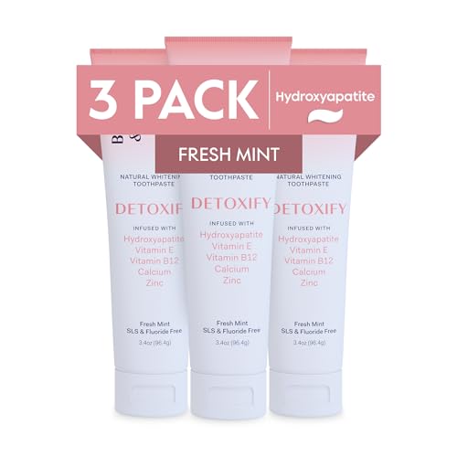 Detoxify toothpaste hero image showing 3-pack packaging