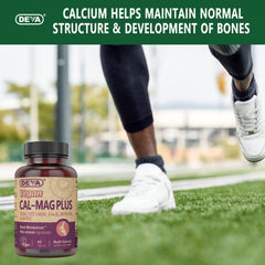 Front view of DEVA vegan calcium magnesium plus zinc bottle