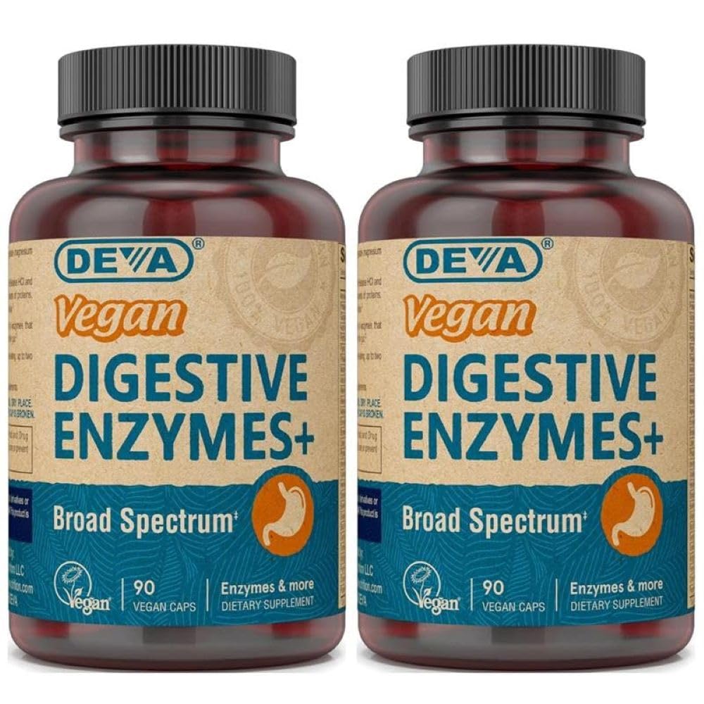 DEVA Digestive Enzymes+ bottle and packaging