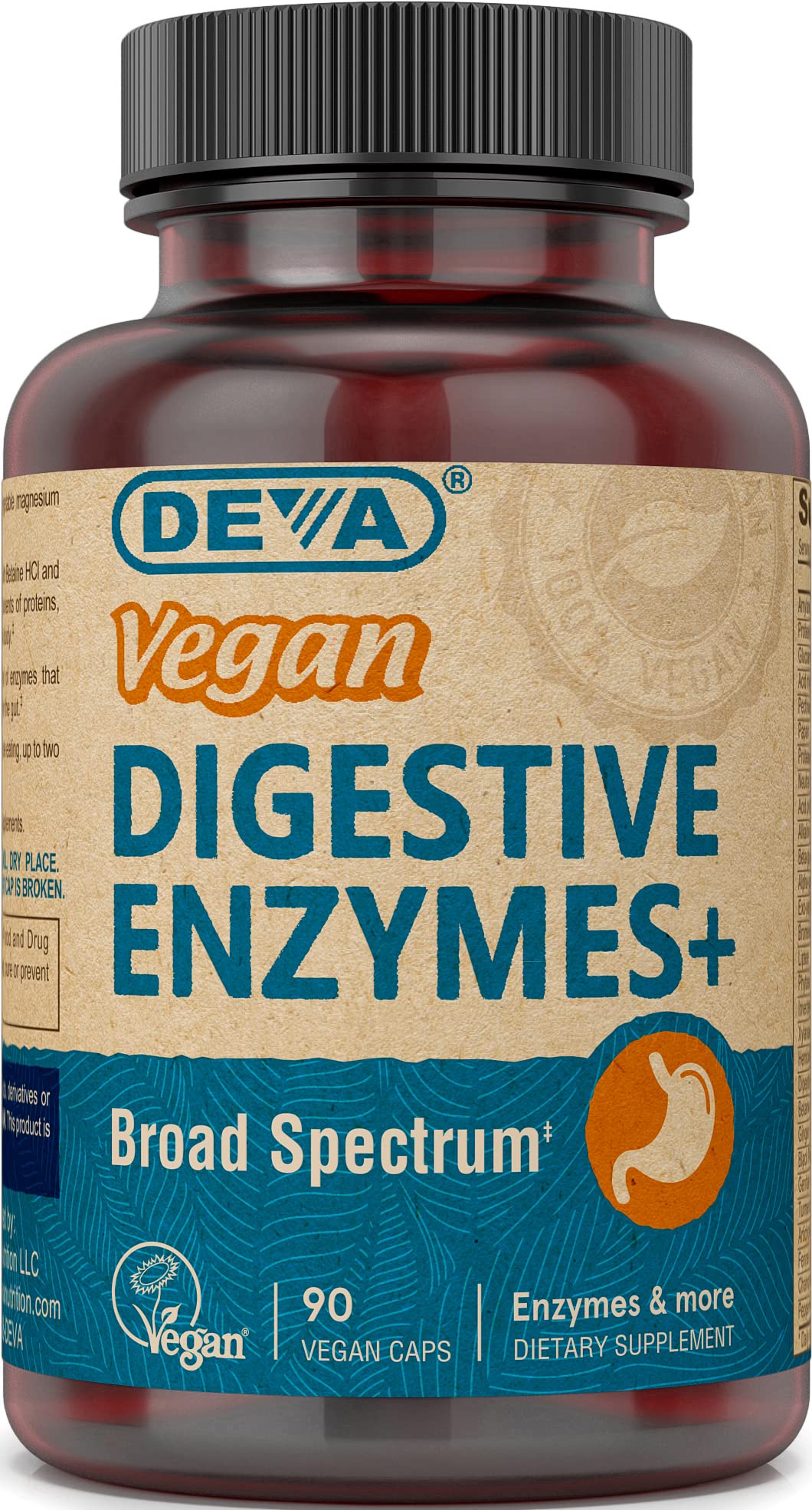 DEVA Digestive Enzymes Plus bottle with vegan label