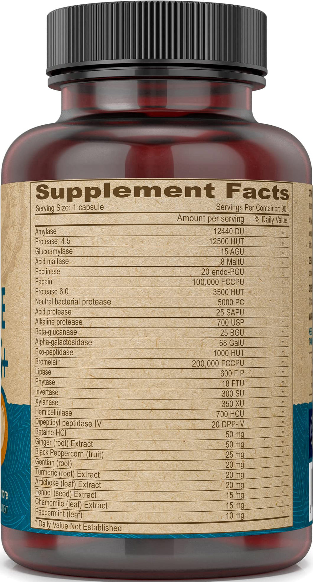 Vegan digestive supplement packaging highlighting vegan ingredients