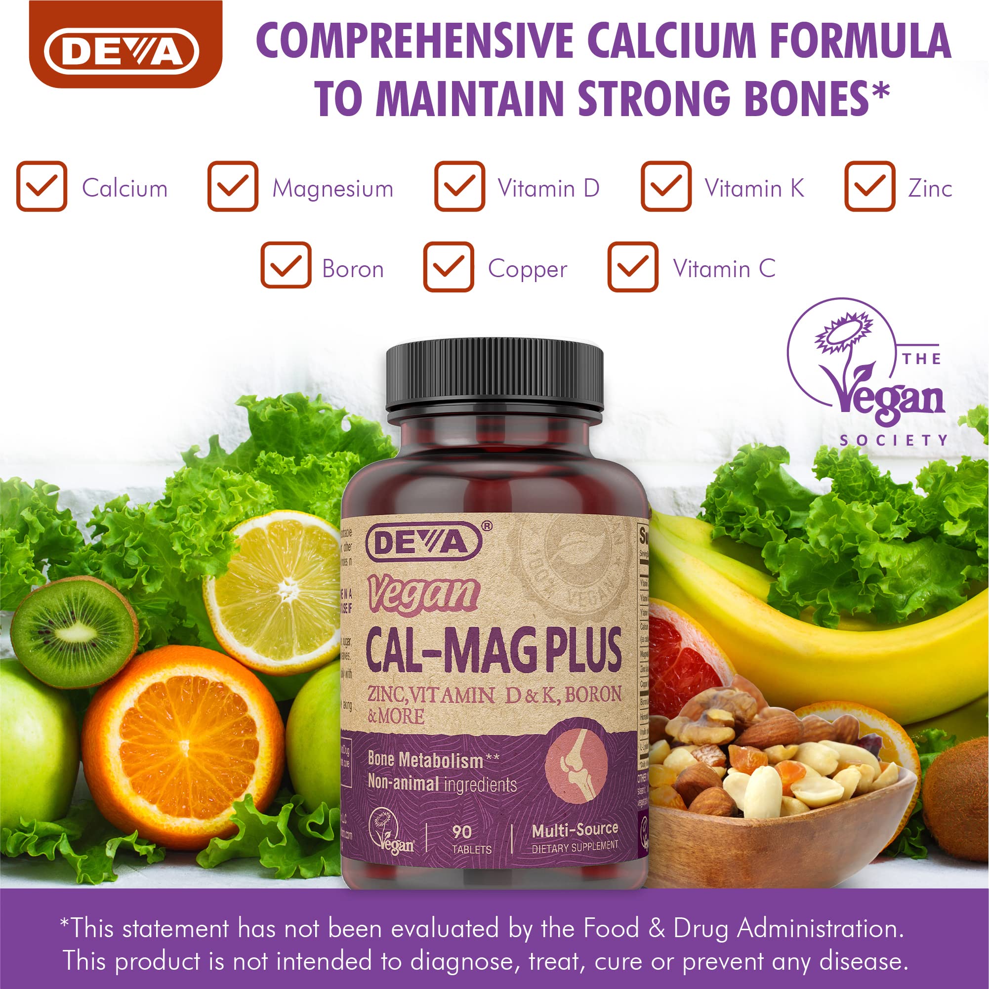 Back packaging view of DEVA vegan supplement bottle