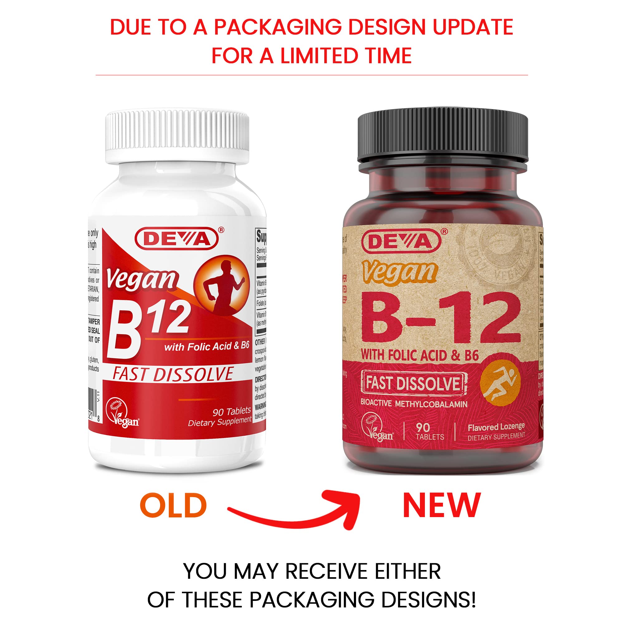 Close-up of DEVA B12 dissolving tablet in the mouth