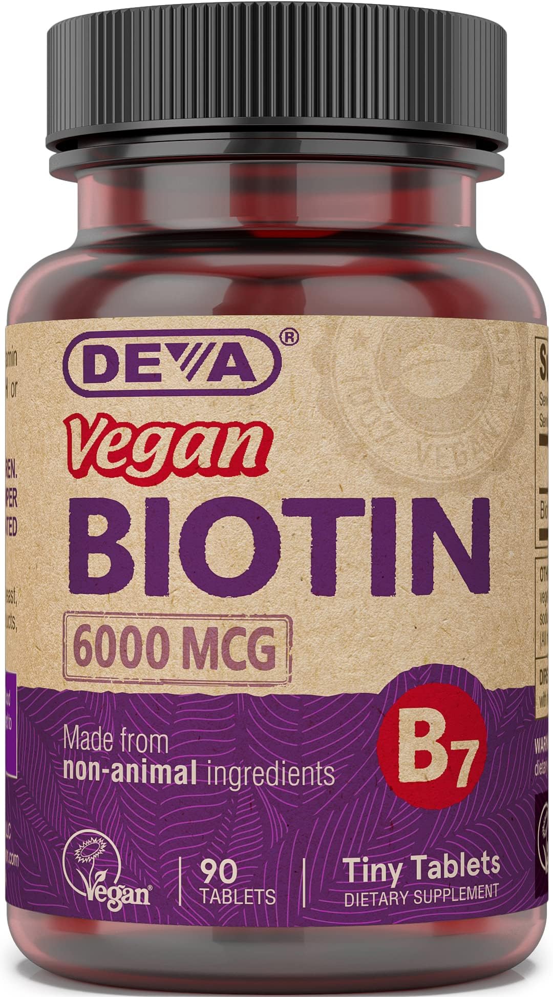 Tiny DEVA Vegan Biotin 6000 mcg tablets (90-count)